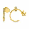 Diamond Nail Hoop Earrings