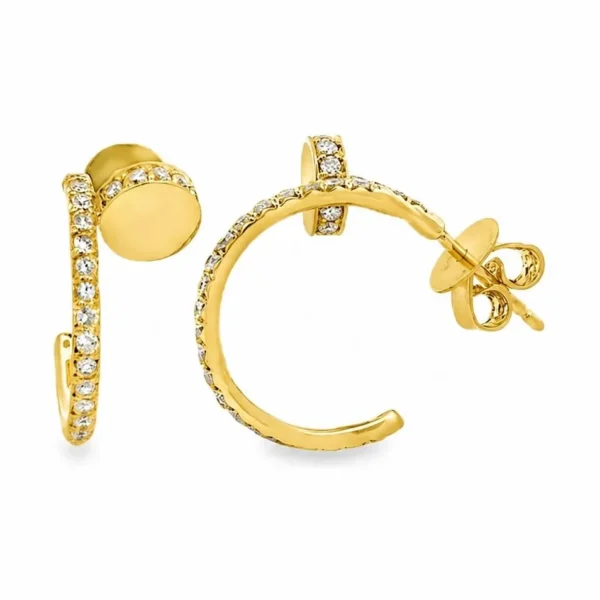 Diamond Nail Hoop Earrings
