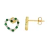 Emerald Heart Stud Earrings