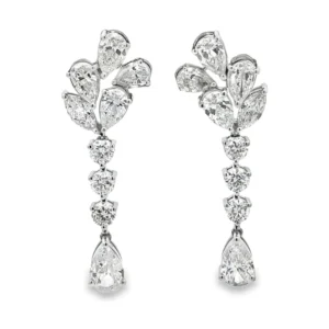 Pear Diamond Drop Earrings