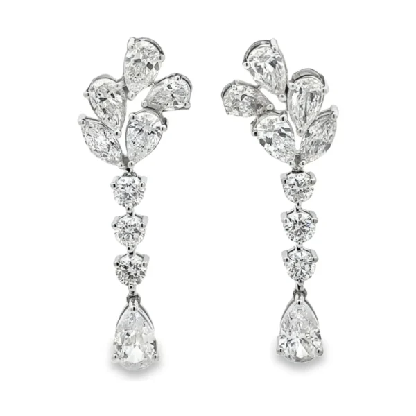 Pear Diamond Drop Earrings