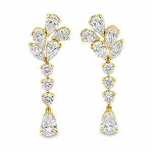 Pear Diamond Drop Earrings
