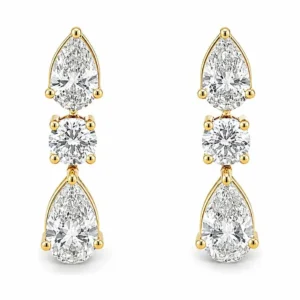 Pear Diamond Drop Earrings
