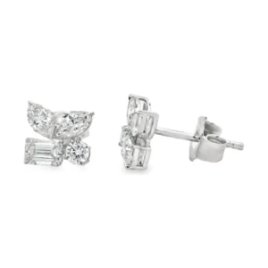 Cluster Diamond Stud Earrings