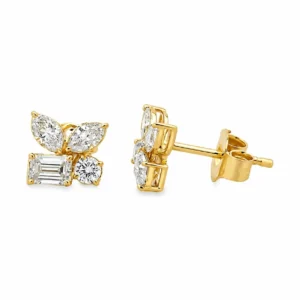 Cluster Diamond Stud Earrings