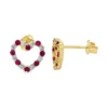 Heart Diamond Ruby Earrings