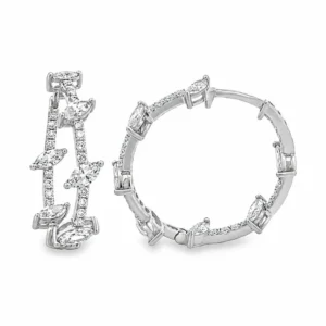 Marquise Diamond Hoop Earrings
