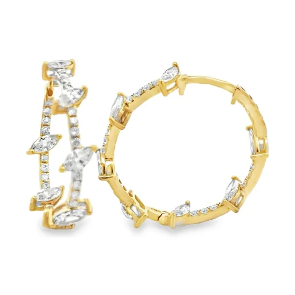 Marquise Diamond Hoop Earrings