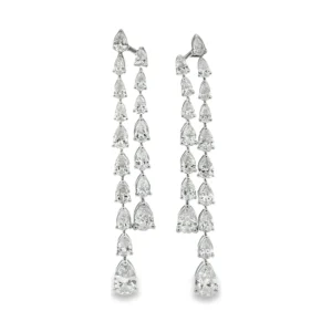 Pear Diamond Drop Earrings