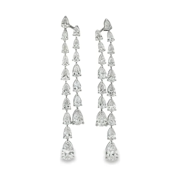 Pear Diamond Drop Earrings
