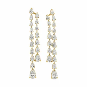 Pear Diamond Drop Earrings