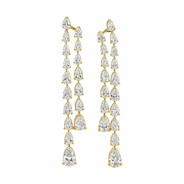Pear Diamond Drop Earrings