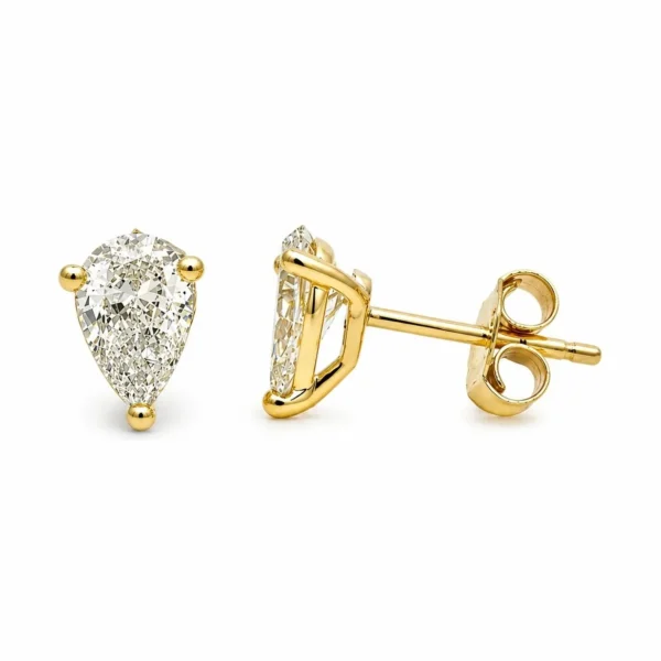 Pear Diamond Stud Earrings