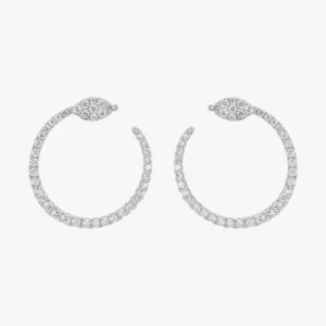 Diamond Snake Hoop Earrings