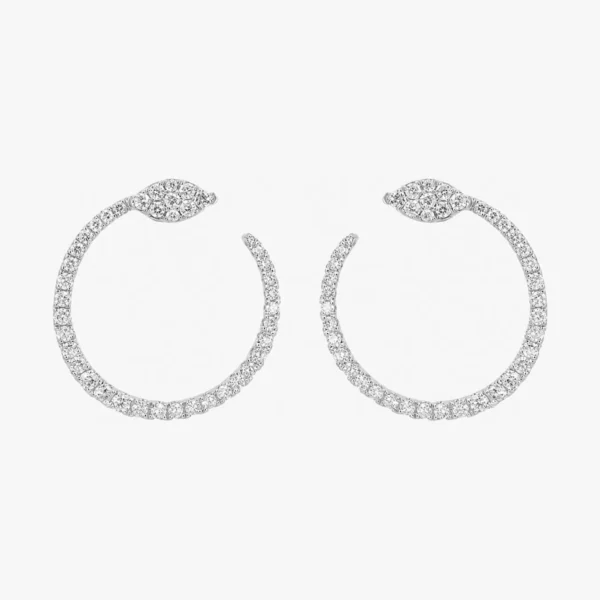 Diamond Snake Hoop Earrings