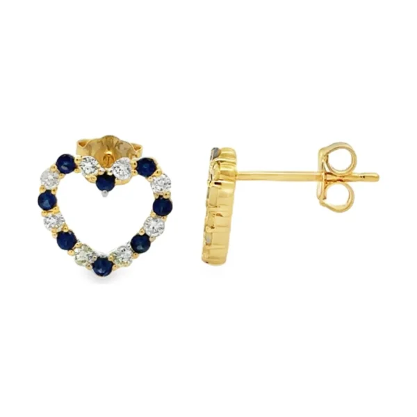 Heart Sapphire Diamond Earrings