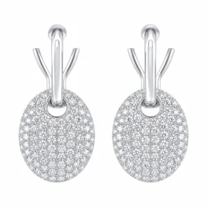 Pavé Diamond Oval Earrings