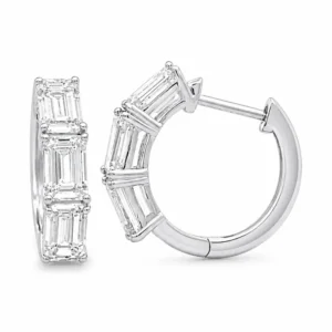 Emerald Cut Hoop Earrings