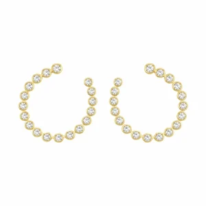 Diamond Bezel Hoop Earrings