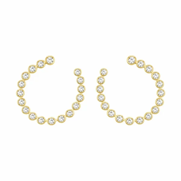 Diamond Bezel Hoop Earrings