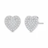 Pavé Heart Stud Earrings