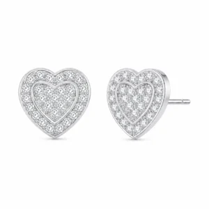Pavé Heart Stud Earrings