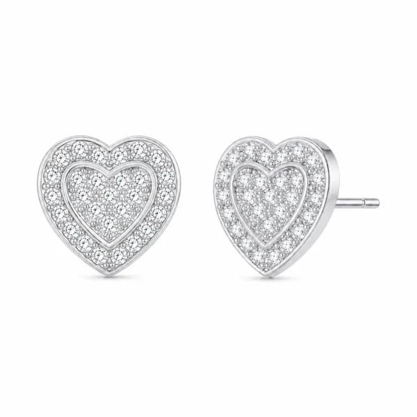 Pavé Heart Stud Earrings
