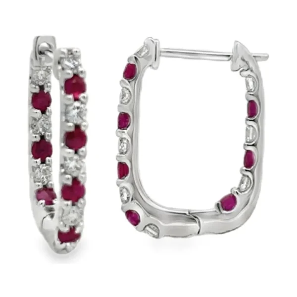 Ruby Diamond Hoop Earrings
