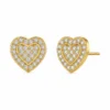 Diamond Heart Stud Earrings