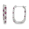Gemstone Oval Hoop Earrings