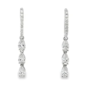 Pear Diamond Drop Earrings