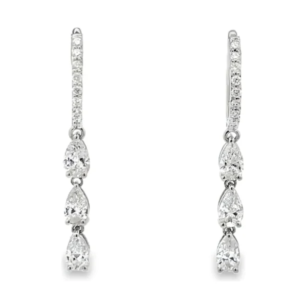 Pear Diamond Drop Earrings