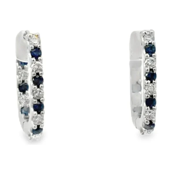 Sapphire Diamond Hoop Earrings