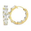Emerald Cut Hoop Earrings