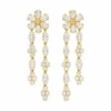 Floral Dangle Diamond Earrings