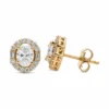 Oval Halo Stud Earrings