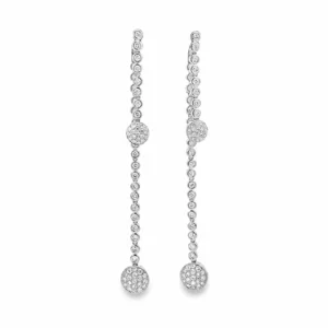 Diamond Line Dangle Earrings