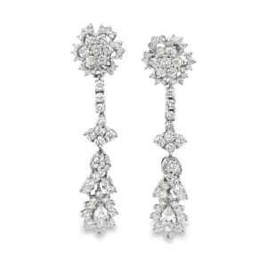 Floral Diamond Drop Earrings
