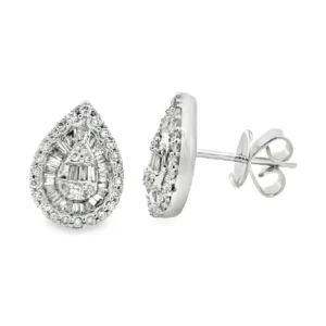 Pear Diamond Stud Earrings