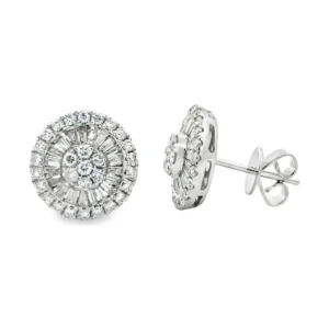 Baguette Cluster Stud Earrings