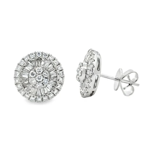 Baguette Cluster Stud Earrings