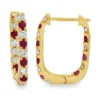 Ruby Diamond Hoop Earrings
