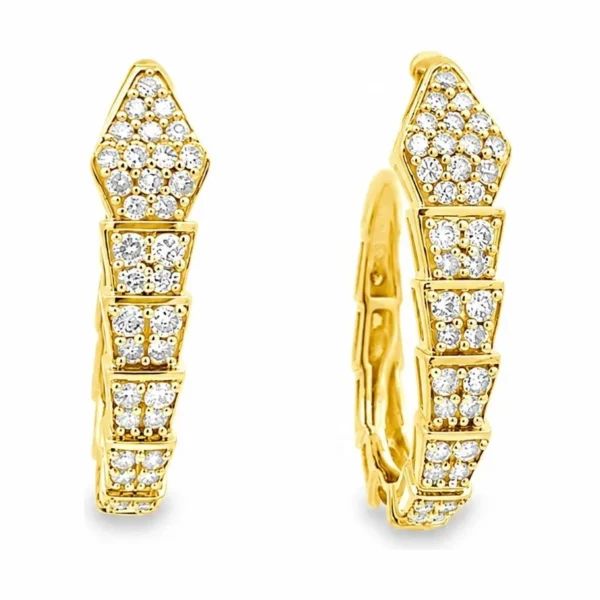 Diamond Snake Hoop Earrings