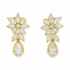Floral Diamond Drop Earrings