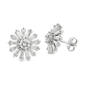 Sunburst Diamond Stud Earrings