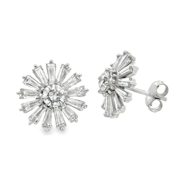 Sunburst Diamond Stud Earrings