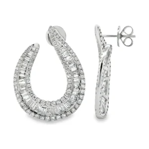 Diamond Horseshoe Dangle Earrings