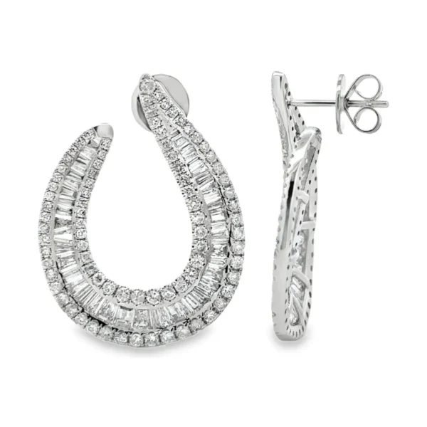 Diamond Horseshoe Dangle Earrings