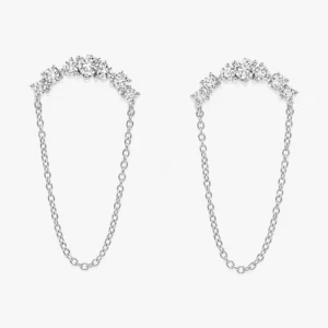 Diamond Chain Dangle Earrings