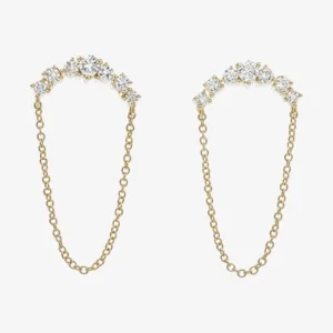 Diamond Chain Dangle Earrings